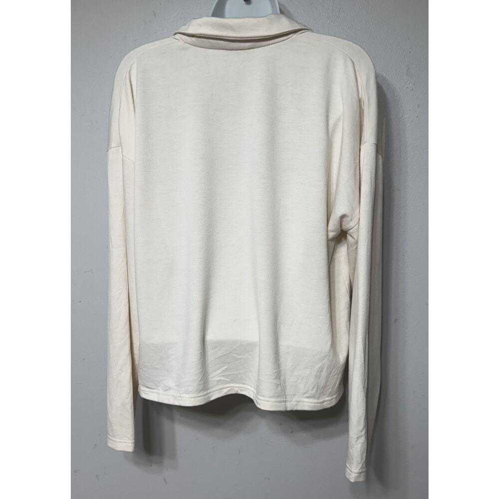 J.Crew Top Shirt Cream Women’s Large Collared Long Sleeve Neutral Minimalist - Picture 5 of 8